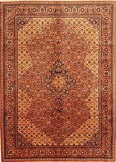 Romania Tabriz Orange Rectangle 6x9 ft Wool Carpet 28606
