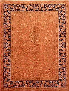 Romania Tabriz Orange Rectangle 5x8 ft Wool Carpet 28611