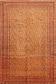Turkish Kayseri Brown Rectangle 6x9 ft Wool Carpet 28614