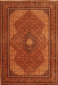 Romania Tabriz Orange Rectangle 7x10 ft Wool Carpet 28615
