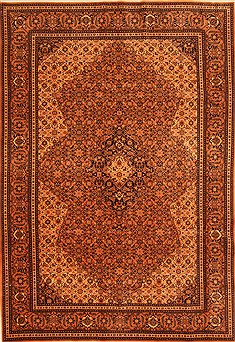 Tabriz Orange Hand Knotted 6'7" X 9'6"  Area Rug 100-28615