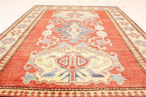 Kazak Orange Hand Knotted 38 X 53 Area Rug 250-28625 Image 4