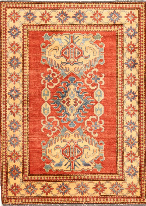 Kazak Orange Hand Knotted 38 X 53 Area Rug 250-28625 Image 0