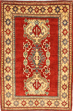 Kazak Red Hand Knotted 3'9" X 6'2"  Area Rug 250-28627