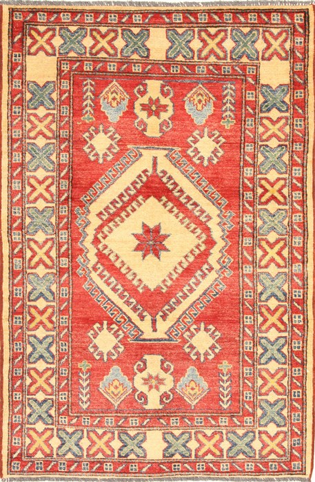 Kazak Red Hand Knotted 35 X 54 Area Rug 250-28631 Image 0