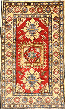 Pakistani Kazak Red Rectangle 3x5 ft Wool Carpet 28646