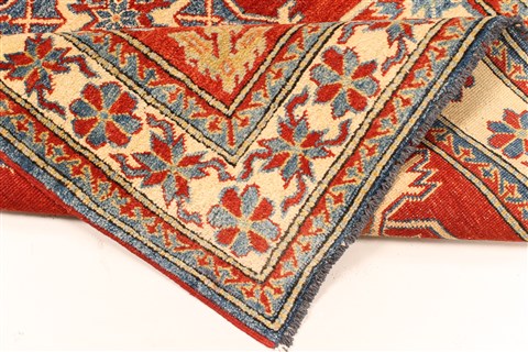 Kazak Orange Hand Knotted 38 X 411 Area Rug 250-28648 Image 6