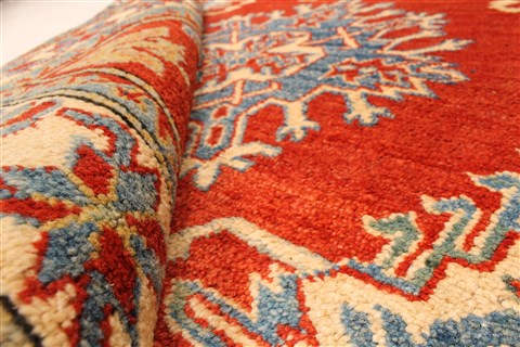 Kazak Orange Hand Knotted 38 X 411 Area Rug 250-28648 Image 7