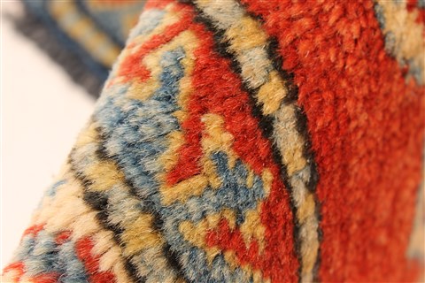 Kazak Orange Hand Knotted 38 X 411 Area Rug 250-28648 Image 8