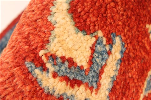 Kazak Orange Hand Knotted 38 X 411 Area Rug 250-28648 Image 9