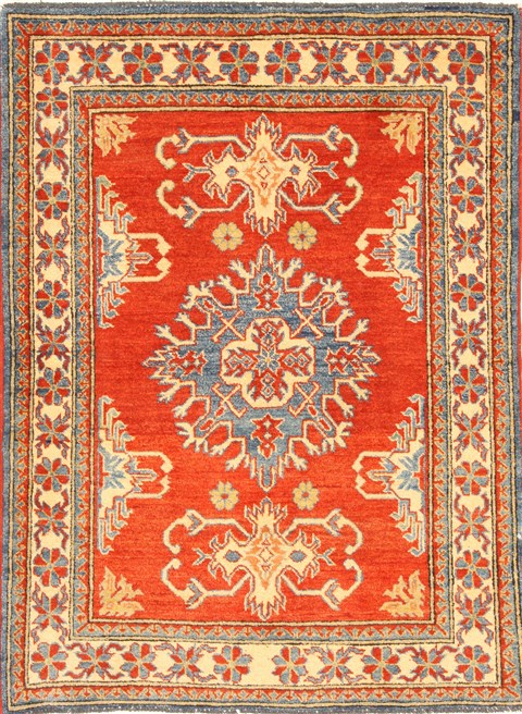 Kazak Orange Hand Knotted 38 X 411 Area Rug 250-28648 Image 0