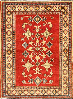 Kazak Red Hand Knotted 3'8" X 5'2"  Area Rug 250-28653