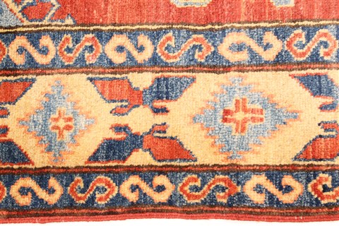 Kazak Blue Hand Knotted 310 X 54 Area Rug 250-28654 Image 3