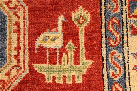Kazak Orange Hand Knotted 36 X 67 Area Rug 250-28656 Image 10