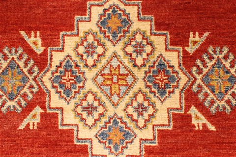 Kazak Orange Hand Knotted 36 X 67 Area Rug 250-28656 Image 1