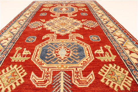 Kazak Orange Hand Knotted 36 X 67 Area Rug 250-28656 Image 3