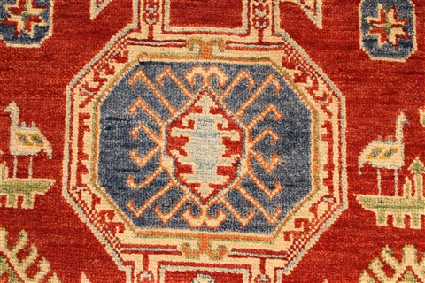 Kazak Orange Hand Knotted 36 X 67 Area Rug 250-28656 Image 9