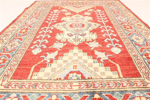 Kazak Red Hand Knotted 37 X 56 Area Rug 250-28664 Image 4