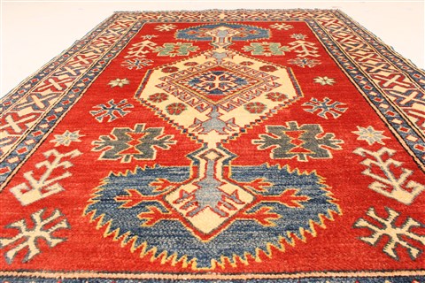 Kazak Red Hand Knotted 40 X 60 Area Rug 250-28668 Image 4