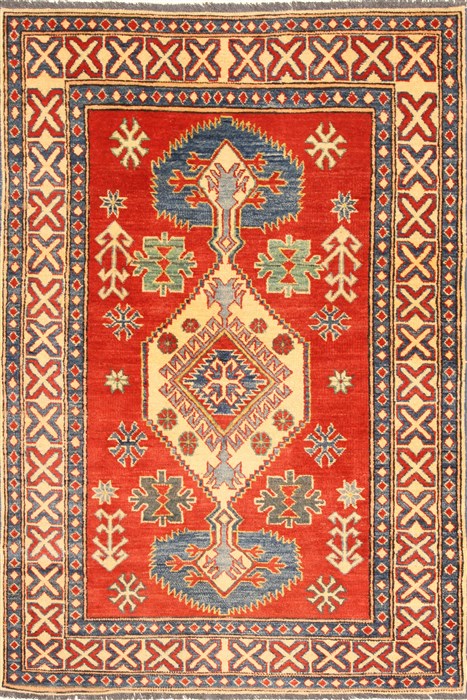 Kazak Red Hand Knotted 40 X 60 Area Rug 250-28668 Image 0