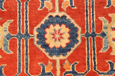 Kazak Orange Hand Knotted 311 X 55 Area Rug 250-28675 Image 2