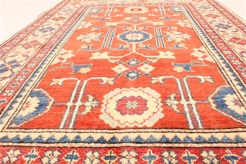 Kazak Orange Hand Knotted 311 X 55 Area Rug 250-28675 Image 4