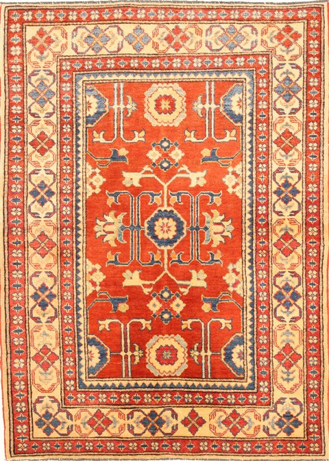 Kazak Orange Hand Knotted 311 X 55 Area Rug 250-28675 Image 0