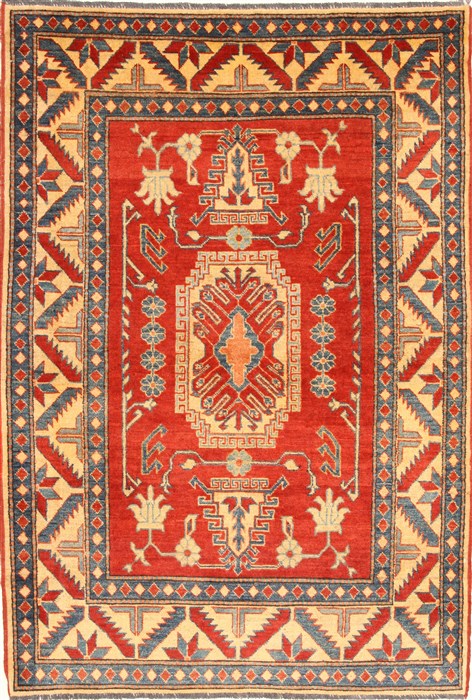 Kazak Orange Hand Knotted 42 X 61 Area Rug 250-28679 Image 0