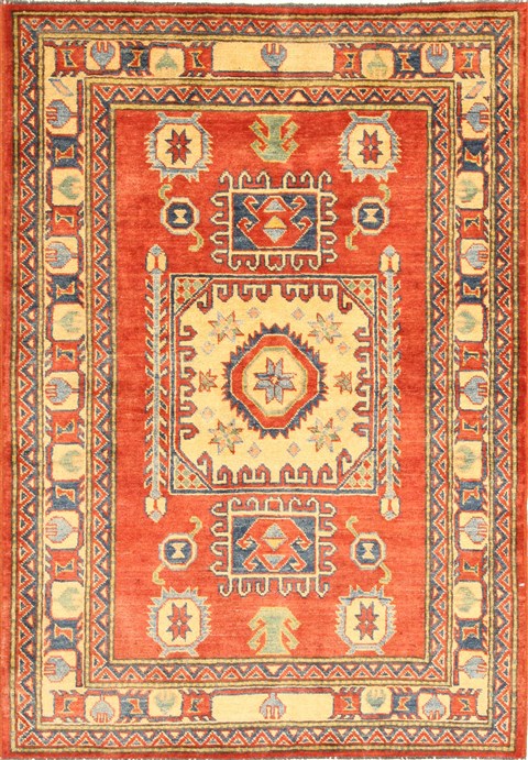 Kazak Orange Hand Knotted 37 X 51  Area Rug 250-28680 Image 0