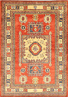 Pakistani Kazak Orange Rectangle 3x5 ft Wool Carpet 28680