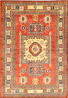 Pakistani Kazak Orange Rectangle 3x5 ft Wool Carpet 28680