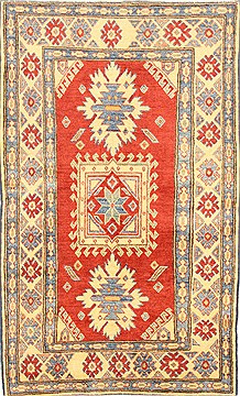 Pakistani Kazak Red Rectangle 3x5 ft Wool Carpet 28692