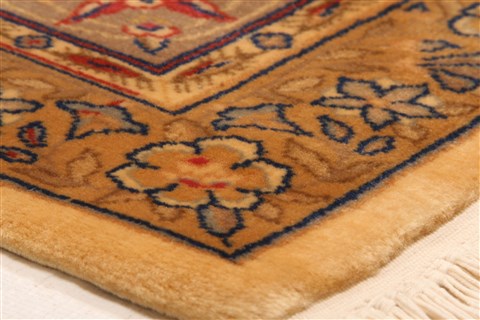 Kerman Beige Hand Knotted 68 X 97 Area Rug 253-28693 Image 6
