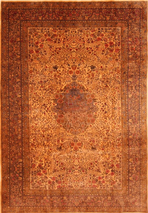 Kerman Beige Hand Knotted 68 X 97 Area Rug 253-28693 Image 0