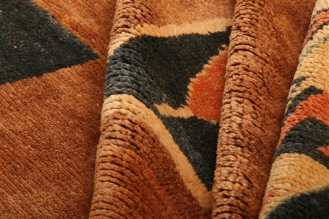 Gabbeh Brown Square Hand Knotted 67 X 79 Area Rug 253-28696 Image 2