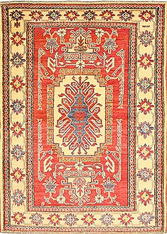 Kazak Red Hand Knotted 4'0" X 5'8"  Area Rug 250-28700