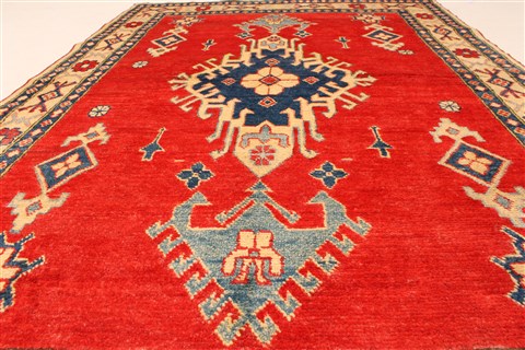 Kazak Red Hand Knotted 40 X 61 Area Rug 250-28703 Image 4