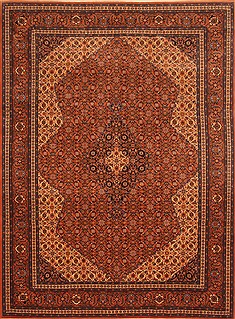 Romania Tabriz Brown Rectangle 8x10 ft Wool Carpet 28705