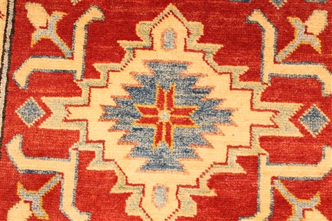 Kazak Blue Runner Hand Knotted 211 X 193 Area Rug 250-28706 Image 2