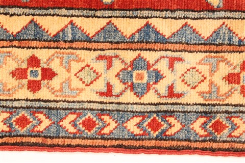 Kazak Blue Runner Hand Knotted 211 X 193 Area Rug 250-28706 Image 4