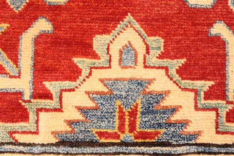 Kazak Red Runner Hand Knotted 211 X 195 Area Rug 250-28708 Image 11