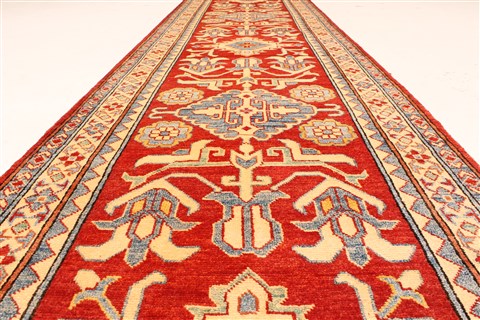 Kazak Red Runner Hand Knotted 211 X 195 Area Rug 250-28708 Image 5