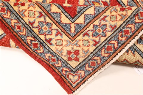 Kazak Red Runner Hand Knotted 211 X 195 Area Rug 250-28708 Image 7