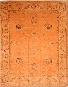 Oushak Orange Hand Knotted 8'3" X 12'3"  Area Rug 100-28712