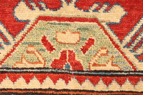 Kazak Yellow Runner Hand Knotted 210 X 183 Area Rug 250-28713 Image 10