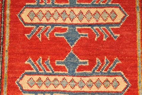 Kazak Yellow Runner Hand Knotted 210 X 183 Area Rug 250-28713 Image 3
