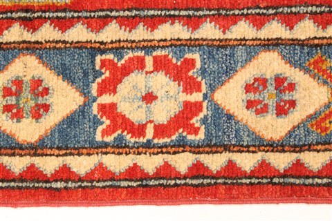 Kazak Yellow Runner Hand Knotted 210 X 183 Area Rug 250-28713 Image 4