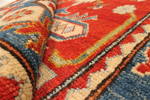 Kazak Yellow Runner Hand Knotted 210 X 183 Area Rug 250-28713 Image 8