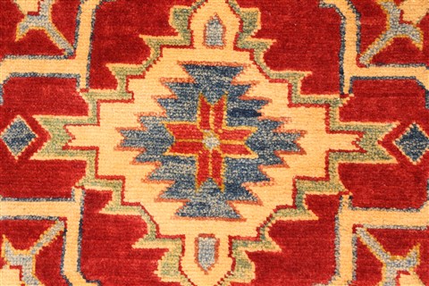 Kazak Red Runner Hand Knotted 211 X 193 Area Rug 250-28714 Image 3