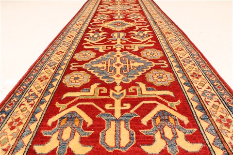 Kazak Red Runner Hand Knotted 211 X 193 Area Rug 250-28714 Image 5